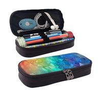 GlbnSHeric Trousse à crayons rétractable avec fermeture éclair - Trousse à crayons esthétique pour le travail de bureau - 9 x 20 cm, Triangle arc-en-ciel, Taille unique, Organiseur de sac