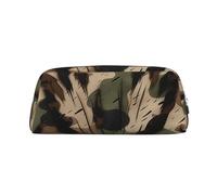 GlbnSHeric Trousse à crayons rétractable avec motif camouflage avec empreintes de pattes, trousse à stylos pour bureau, trousse à crayons rétractable avec fermeture éclair, 8 x 20,5 cm, Argenté.,