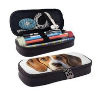 GlbnSHeric Trousse à crayons rétractable avec motif flamant rose et oiseau - Trousse à crayons avec fermeture éclair - Trousse esthétique pour le travail de bureau - 9 x 20 cm, Chien Beagle mignon,