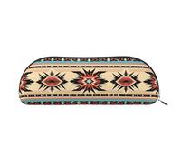 GlbnSHeric Trousse à crayons rétractable avec motifs amérindiens - Trousse à crayons pour bureau - Trousse à crayons rétractable avec fermeture éclair - 6,5 x 19 cm, Argenté., Taille unique,