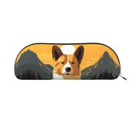 GlbnSHeric Trousse à crayons rétractable avec silhouette de Corgi - Trousse à crayons pour bureau - Trousse à crayons rétractable avec fermeture éclair - 6,5 x 19 cm, Argenté., Taille unique,