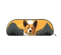 GlbnSHeric Trousse à crayons rétractable avec silhouette de Corgi - Trousse à crayons pour bureau - Trousse à crayons rétractable avec fermeture éclair - 6,5 x 19 cm, doré, Taille unique, Organiseur