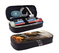 GlbnSHeric Trousse à crayons rétractable en forme d'écho et de cercles avec fermeture éclair - Trousse à crayons esthétique pour le travail de bureau - 9 x 20 cm, Canard au bord du lac, Taille unique,