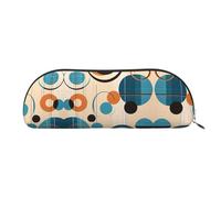 GlbnSHeric Trousse à crayons rétractable en forme d'écho et de cercles - Trousse à stylos pour bureau - Pour le travail - Trousse à crayons rétractable avec fermeture éclair - 6,5 x 19 cm, doré,