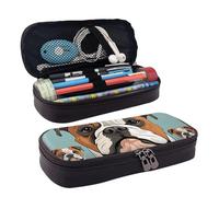 GlbnSHeric Trousse à crayons rétractable Falcon Fighter avec fermeture éclair - Trousse à crayons esthétique pour le travail de bureau - 9 x 20 cm, Visages de bouledogue anglais, Taille unique,