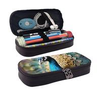 GlbnSHeric Trousse à crayons rétractable, motif oiseau debout sur la tête de cochon, trousse à stylos avec fermeture éclair, trousse à crayons esthétique pour le travail de bureau, 9 × 20 cm, Beau