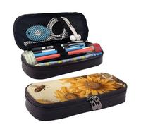 GlbnSHeric Trousse à crayons rétractable, motif oiseau debout sur la tête de cochon, trousse à stylos avec fermeture éclair, trousse à crayons esthétique pour le travail de bureau, 9 × 20 cm,