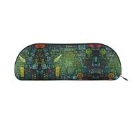 GlbnSHeric Trousse à crayons rétractable pour questions mathématiques, trousse à stylos pour bureau, bureau, trousse à crayons rétractable avec fermeture éclair, 6,5 x 19 cm, doré, Taille unique,