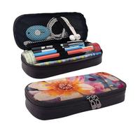 GlbnSHeric Trousse à crayons rétractable pour voiture, plage, papeterie avec fermeture éclair, trousse à crayons esthétique, pour le travail de bureau, 9 × 20 cm, Fleurs lumineuses., Taille unique,