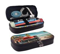 GlbnSHeric Trousse à crayons rétractable pour voiture, plage, papeterie avec fermeture éclair, trousse à crayons esthétique, pour le travail de bureau, 9 × 20 cm, Voiture Plage, Taille unique,