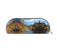 GlbnSHeric Trousse à crayons rétractable Zion National Park - Trousse à crayons pour bureau - Trousse à crayons rétractable avec fermeture éclair - 6,5 x 19 cm, Argenté., Taille unique, Organiseur de