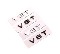 GLBPVPMTMB 3D ABS Chrome Black V8T Logo V6T Emblem Letters For Car Stickers A4 A1 A5 Q3 Q5 Q7 S5 A6 V6T S8 V8T Badge Decal Accessories Autocollant pour voiture(V6T Glossy Black,Metal)