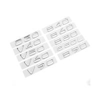 GLBPVPMTMB for Volvo Arrière Coffre Hayon Emblème Badge Autocollants Lettres C30 V40 V60 V90 S40 S60 S80 S90 S80L XC40 XC60 XC90 AWD T4 T5 T6 T8 Autocollant pour Voiture(Chrome Silver,XC40)