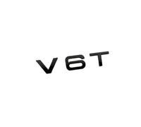 GLBPVPMTMB Lot de 2 Autocollants 3D en ABS chromé Noir V6T for Garde-Boue de Voiture, emblème V6 T, for A6 C7 A4 4 S4 V6T, Accessoires Autocollant pour Voiture(Glossy Black 1pc)