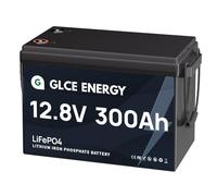 GLCE ENERGY Batterie 12V 300Ah LiFePO4, 3840Wh Batterie au lithium avec des cellules de qualité A et 200A BMS, 4000~15000 cycles, support série/parallèle, parfait pour l'énergie solaire