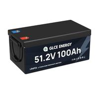 GLCE ENERGY Batterie 48 Volt 100Ah LiFePO4, 100A BMS intégré, 300A/5S batterie de décharge de pointe, 6000+ cycles, parfait pour les systèmes solaires et hors-réseau.