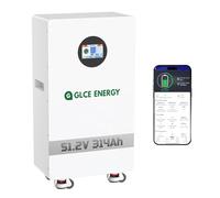 GLCE ENERGY Batterie LiFePO4 51,2 V 300 Ah, cellules de batterie de grade A, BMS intelligent 200 A et application Bluetooth, communication CAN RS485, stockage d'énergie domestique, hors réseau, debout