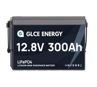 GLCE ENERGY Batterie Lithium 12V 300Ah, BMS 200A intégré, Rechargeable 3840Wh Batterie LiFePO4, 4000~15 000 Cycles, pour Solaire Marine RV