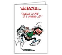 GLCT-0139 Gaston Lagaffe Carte d'anniversaire avec Motif Voiture Journal