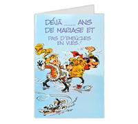 GLCT0032 GASTON LAGAFFE Anniversaire de Mariage Noces avec enveloppe Illustrée Assortie