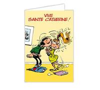 GLCT0050 GASTON LAGAFFE Ste Sainte Catherine 25 Novembre Fille avec enveloppe Illustrée Assortie