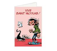 GLCT0052 GASTON LAGAFFE St Saint Nicolas 6 Décembre Fille avec enveloppe Illustrée Assortie