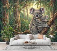 GLCWARM Papier Peint Intissé Koala De La Jungle 400X280Cm | Décoration Murale Animaux Australiens - Tapisserie Murales Papier Peint Intissé - Poster Tableaux Photo Muraux Pour Chambre Salon