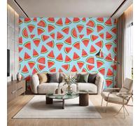 GLCWARM Papier Peint Intissé Pastèque 250X175Cm | Décoration Murale Illustrations De Dessins Animés - Tapisserie Murales Papier Peint Intissé - Poster Tableaux Photo Muraux Pour Chambre Salon