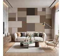 GLCWARM Papier Peint Panoramique Blocs De Couleur Rectangulaires 250X175Cm | Papier Peint Poster Mural 3D,Géométrie Minimaliste Photo Peinture Murale Intissé Fresque Pour Salon Chambre Toile Fond Tv