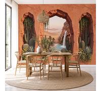 GLCWARM Papier Peint Panoramique Désert De Cactus 200X140Cm | Papier Peint Poster Mural 3D, Décor De L'Arche Tapisserie Photo Peinture Murale Intissé Fresque Pour Salon Chambre Toile Fond Tv