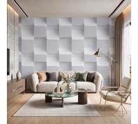 GLCWARM Papier Peint Panoramique Ombre Carrée 200X140Cm, Géométrie Solide Poster Geant Mural 3D, Tapisserie Photo Peinture Murale, Papier Peint Intissé Fresque Pour Salon Chambre Toile Fond Tv