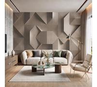 GLCWARM Papier Peint Panoramique Polyèdre D'Ombre Et De Lumière 250X175Cm,Géométrie Concrète Poster Geant Mural 3D,Photo Peinture Murale,Papier Peint Intissé Fresque Pour Salon Chambre Toile Fond Tv