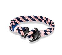 GLDFW Bracelet ancre homme double brin nautique surfeur étanche corde bracelet femme noir acier inoxydable boucle sport