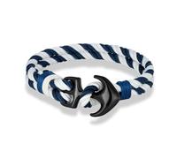 GLDFW Bracelet ancre homme double brin nautique surfeur étanche corde bracelet femme noir acier inoxydable boucle sport