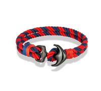 GLDFW Bracelet ancre homme double brin nautique surfeur étanche corde bracelet femme noir acier inoxydable boucle sport