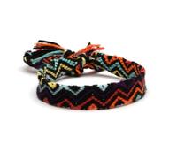 GLDFW Bracelet d'amitié tissé multicolore arc-en-ciel pour femme Cordon fait main étanche Bijoux de plage Cadeau