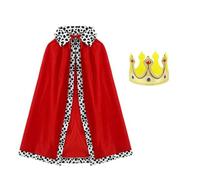 GLDFW - Cape rouge pour garçons et adultes - Robe de prince couronne, cape en velours pour enfants, fête d'Halloween, cosplay, accessoires de costume