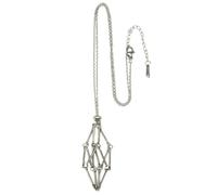 GLDFW Collier en forme de cage en cristal avec chaîne en acier inoxydable avec pendentif réglable, 5PCS, Collier pendentif bijoux chaîne ras du cou corde gemme médaillon clavicule colliers en acier