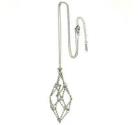 GLDFW Collier en forme de cage en cristal avec chaîne en acier inoxydable avec pendentif réglable, 5PCS, Collier pendentif bijoux chaîne ras du cou corde gemme médaillon clavicule colliers en acier