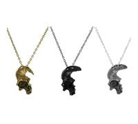 GLDFW Collier vintage avec pendentif tête de mort pour homme et femme, Collier pendentif bijoux chaîne ras du cou corde gemme médaillon clavicule colliers en acier inoxydable naturel hiphop cristal