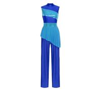 GLDFW Combinaison de danse classique à manches longues et jambes larges pour femme - Body long - Costume de danse liturgique, chorale, performance sur scène