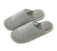 GLDFW Grandes Tailles 46-47 Automne Hiver Rayé Imprimé Hommes Femmes Pantoufles À Glisser Sur Filles Dames Plat Basique Maison Chaussures, café, 37.5 EU