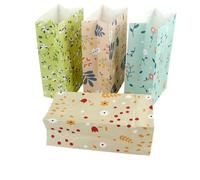 GLDFW Lot de 12 sacs cadeaux en papier aquarelle avec autocollants de remerciement pour mariage