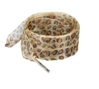 GLDFW Lot de 2 lacets en ruban satiné imprimé léopard - Lacets plats élégants pour chaussures de femme, accessoires de mode, Léopard jaune 2 pièces