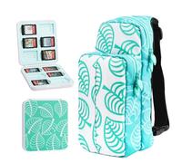 GLDRAM Ensemble de sacs de voyage pour Nintendo Switch, étui de transport mignon pour Switch Lite et Switch OLED, sac à bandoulière pour Switch avec étui de jeu, capuchons de préhension pour pouce (animal croisé)