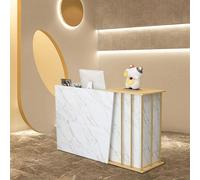 GLDWEY 100-140cm Comptoir Caisse Commerce, Comptoir de Réception de la Réception, Petit Bureau de Réception, pour Magasin, Bureau