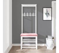 GLDYTVF Porte-Manteau Industriel avec Rangement pour Chaussures - Meuble d'entrée autoportant avec Banc, Crochets et étagère pour Chaussures - Design Gain de Place