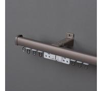 GLDYTVF Rail de Rideau de Douche en Aluminium avec roulettes, Fixation Murale/Plafond, pour Plus d'intimité dans la Chambre, l'hôpital ou Le Camping-Car. Installation Facile. Design Moderne (Gris, 2