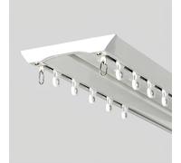 GLDYTVF Rail de Rideau Double Robuste pour Plafond, Tringle à Rideaux silencieuse en Alliage d'aluminium de 6 m (19,6 pi), séparateur de pièce Coulissant pour la décoration intérieure (Noir/Blanc 95