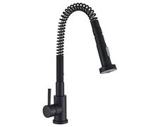 GLDYTVF Robinet de Cuisine en Laiton Noir avec douchette extractible et Rotation à 360 degrés, buse à Deux Modes, mitigeur d'eau Chaude et Froide pour évier de Cuisine